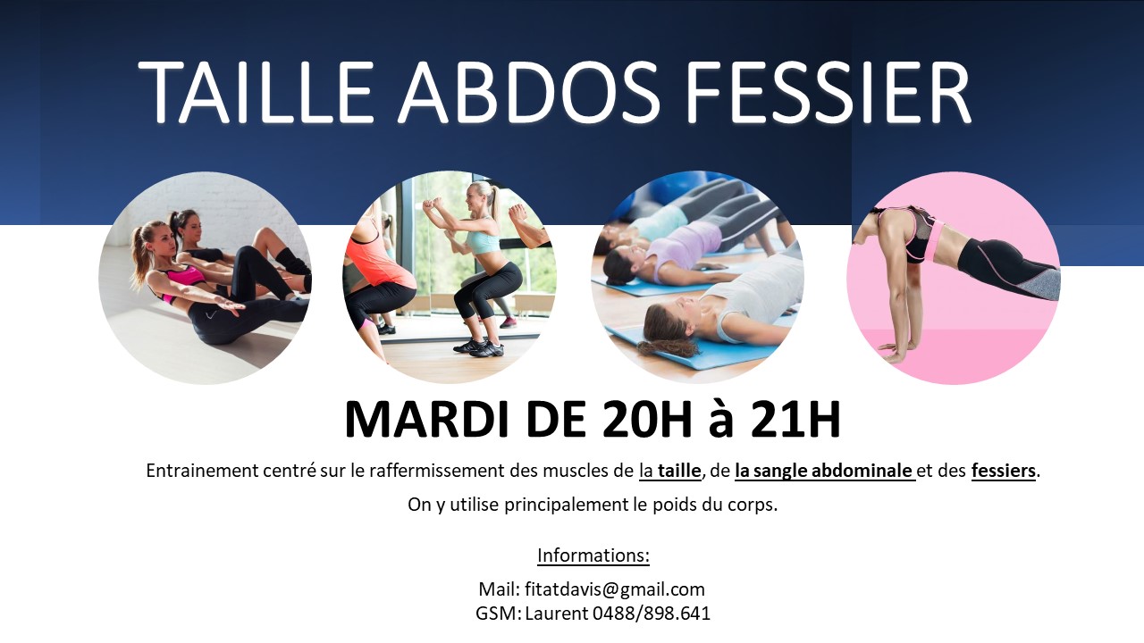 Cours Taille Abdos Fessiers Mardi 20h