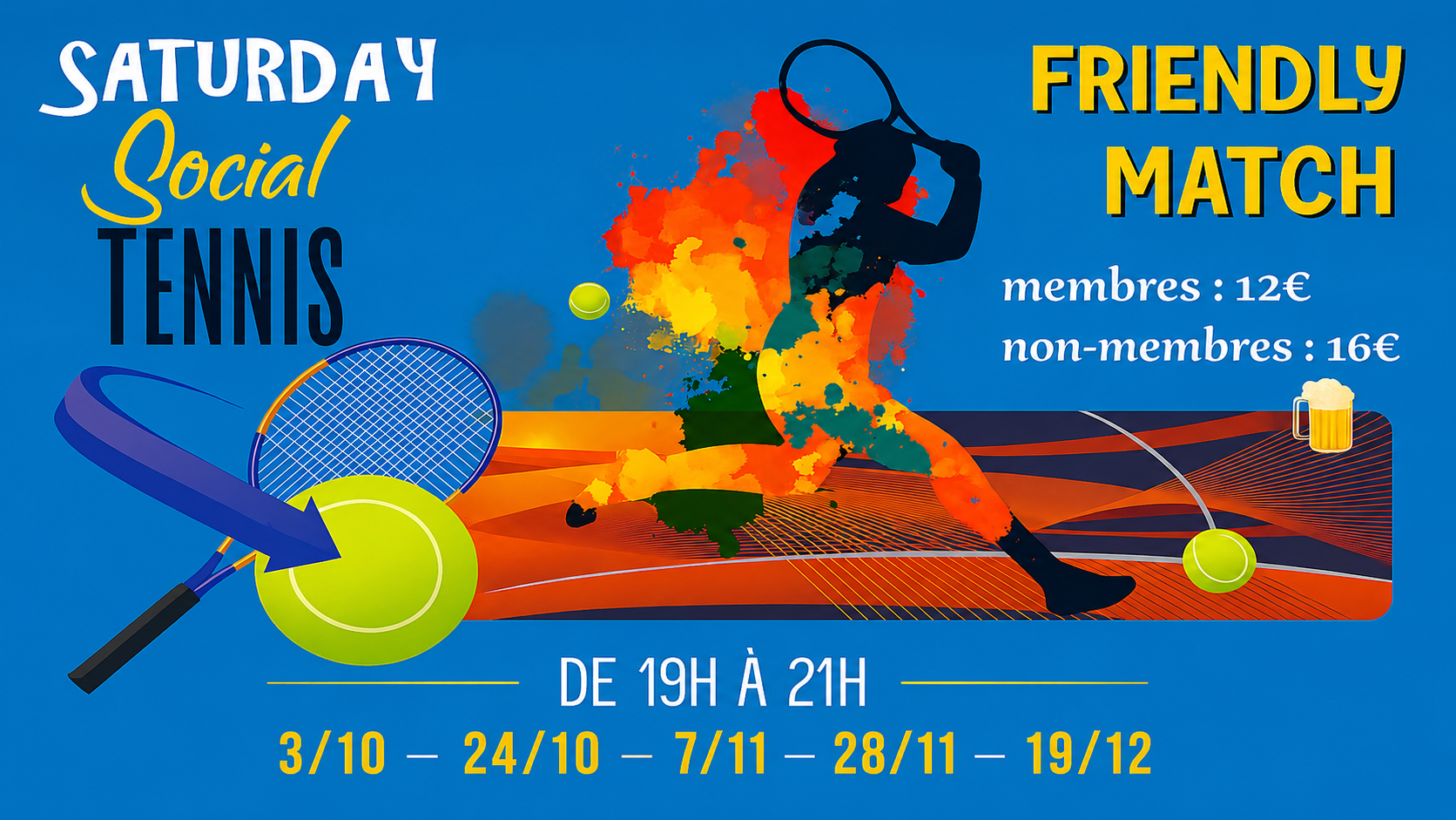 Social tennis: Samedi 3 octobre